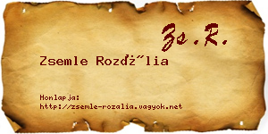 Zsemle Rozália névjegykártya
